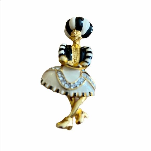 ENAMEL & rhinestone sultan brooch - Picture 1 of 3